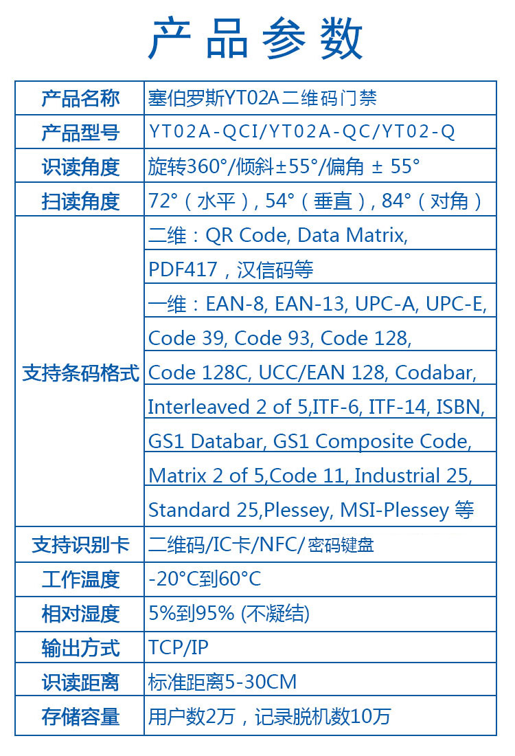 产品参数