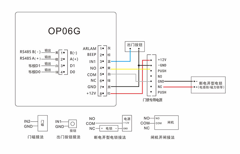 出门按钮如何与二维码门禁设备接线.jpg